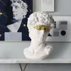 장식용 물체 인형 마스킹 된 David Home Decoration Head Sculpture Sculpture Resin Mini Modern Abstract Sketch 데스크탑 선물 장식품 220827