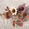 Kwiaty dekoracyjne jesienne dekoracja Dekoracja słonecznika z fałszywymi liśćmi retro sztuczny wystrój domu flores sztuczne prezenty