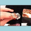 Stud Pretty Spring Ring Elegant Rhinestone Finger Clanding Rings Beautifly Fashion Jewelry Midi Drop Delivery 2021 ￶rh￤ngen MJFASHIO DH19R