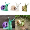 Decorative Objects Figurines Snail Skull Sculpture Gothic Decoration Snail Statue Patio Halloween Figurine Crafts Horror Skeleton Desktop Ornament Decor 220827