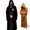 Mens Robes Male Flannel With Hooded Thick Star Dressing Gown Jedi Empire Bathrobe Winter Long Bath Homewear 220826