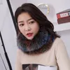 Winter Winter Warm Bont Hoofdband Real Fox Fur Neckerchief Hoge elastische pluizige softft