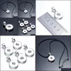 Pendant Necklaces Snap Button Jewelry Classic Round Shape Pendant Fit 18Mm Snaps Buttons Necklace For Women Men Noosa Drop Mjfashion Dhmtc