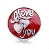 Компоненты винтажный сплав I Love You Leting Hearts Hearts Snap Button Jewelry 18 мм металлические кнопки снимков подходят браслет браслет noosa b1209 Drop d dhxpd