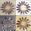 Charms Natural Stone Amethyst Hexagon Prism Shape Gold Pendants For Healing Crystals Stones Jewelry Making Drop Delivery 2021 Finding Dhiyf