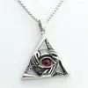 Colares pendentes olho de providência de aço inoxidável colar de aço de aço masculino Illuminati Terceira jóias