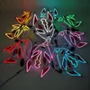 Party Masks Halloween Cosplay LED Light up Colorful Neon EL Japanese Anime Glow In The Dark DJ Club Props 220826