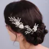 Nakrycia głowy ręcznie robione vintage bohemian krystaliczne nakrycie głowy ślubne spinki do włosów nakrycia głowy 3pcs moda Pearl Flowal Hair Akcesoria do włosów