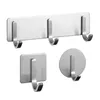 Hooks Storage Hook Bathroom Clothes Coat Hanging Holder Brushed 304 Stainless Steel Punch-free Home Organize