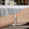 Bangle Sier Bamboo Bracciale Braccialetti semplici lucidi Braccialetti Squisito regalo di compleanno per feste Cuff Drop Consegna 2021 Gioielli Lulubaby Dhria