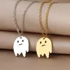 Pendentif Colliers Acier inoxydable Sad Ghost Halloween Collier Chaîne Collier De Mode Pour Femmes Hommes Bijoux Amis Cadeaux 220826