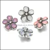 Komponenter HQ Snap Button Jewelry Colorf Rhinestone Flower 18mm 20mm Metal Snaps Knappar Fit Armband Bangle Noosa N011 Drop Leverans Dheak