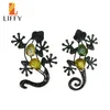 Decorative Objects Figurines 2pcs Metal Gecko Wall Decor for Home Decoration Outdoor Animal Statues Accessories Sculptures of Jardin Brother 220827