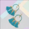 Dangle Kroonluchter Boheemse oorbellen Draad Kralen Kwastje Fringe Drop Cadeaus voor vrouwen Dagelijks Sieraden 5 kleuren Levering 2021 Yydhhome Dhxzn