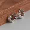 Hoop Earrings 14K Gold Sterlling Silver 925 Small Pave Zircon Crystals Diamond Stone Leaf Feather Finger Fine Jewelry Girl Gifts