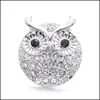 Components High Quality Snap Button Jewelry Colorf Rhinestone Owl 18Mm 20Mm Metal Snaps Buttons Fit Bracelet Bangle Noosa B1087 Drop Dhekj