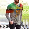 Herr t-shirts Autumn Mens överdimensionerade vintage långärmad t mode haruku etnisk tryckt o krage tee playeras hombre 220920