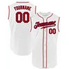 Benutzerdefiniertes weißes Royal Authentic ärmelloses Baseballtrikot 564456