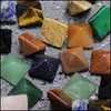 Stone 14mm Natural Crystal Semi-Preciou Pyramid Pyramidal Face Seven Chakras Cabochons smycken Tillbeh￶r Drop Delivery 2021 DHSeller20 DHDRF