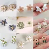 Brincos de backs estilo coreano pequeno clipe de orelha de flor de floresta de mola simples de pétala roxa sem piercing para mulheres