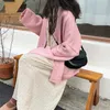 Женские куртки Cardigans Женщины солидный простой базовый свитер Kawaii Pubpy Style Casual с длинным рукавом VNECK LOSE OUTERWEAR ALLMATCH осень 220827