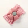 Hair Accessories Born Baby Headband For Girls Elastic Knit Children Turban 3D Flowers Soft Nylon Kids Headwear 9 Colors