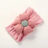 Akcesoria do włosów Urodzony pałąk dla dziewcząt Elastic dzianin Dzieci Turban 3D Flowers Soft Nylon Kids Nekuar 9 kolorów