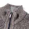 Hommes Chandails Hommes Cardigan Pull Automne Hiver En Peluche Épaississement Couleur Unie Col Montant Polaire Full Zip Tricots Casual Homme Vêtements Manteau 220826