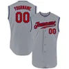 Maillot Baseball Sans Manches Authentique Personnalisé Noir Rose-Bleu Clair