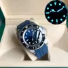 Clean Factory Montre pour homme ETA28363135 Lunette en céramique profonde Sea-dweller Cadran bleu noir Saphir Cystal Acier inoxydable avec fermoir à verrouillage coulissant