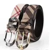 Fashion Wild Stripe Men Femmes Real Leather Belt B Designer de haute qualité