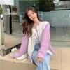 Femmes Fourrure Fausse Fourrure Cardigans Femmes Automne Simple Mode Patchwork Doux Vêtements Conception Tricoté Manteau Streetwear Élégant Ins Kpop Ulzzang Chic 220826