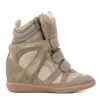 -box Shoes Isabel Bekett Leather and Suede Fashion Designer الكلاسيكية Marant Highting Leather Height Shoes353J