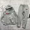 Herren Hoodies Sweatshirts Schwarz Grau Trapstar Fleece Hoodie Männer Frauen Set Bunte Beflockung