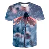 Camisas 2022 verão 3D FLOR FLOR IMPRESSO T-shirt Hip Hop Casual Loose Streetwear Opendere as crianças de manga curta Sulvera OUT Pullover Kid Top