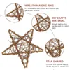 Decorative Flowers Wreath Rattan Star Hoop Garland Vine Frame Floral Diy Door Ring Base Crafts Pentagram Form Twig Macrame Hanging