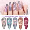 Vernis à ongles MIZHSE 5 pièces vernis à ongles Gel magnétique chat 10 ml fil coquille paillettes perle Gel semi-transparent UVLED Gel vernis Hybri3952459