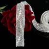 Bälten JLZXSY Pearl Pärlad Rhinestone Applique Trim Diy Bridal Belt Iron Sew On Crystal Trim Wedding Accessories