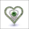 Klamry Haczyki Noosa puste serce Ginger Snap Button Biżuterię Biżuteria Kryształowe kawałki uroków 18 mm metalowe lękcie snapy guziki fabryczne supp dheq4