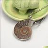 Anhänger Halsketten Halskette Frauen Handgemachte Sier Wrapped Natural Conch Fossil Fine Jewelly Anhänger für Drop-Lieferung 2021 Schmuck Yyd Dhhw8