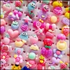 Band Rings Newest 500Pcs/Lot Children Cartoon Resin Finger Jewelrys Heart Shape Animals Flower Baby Girl Tangible S Charm K Stoneshop Dhouc