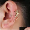 Ear Cuff 2Pcs/Lot Personality Exaggerated Rock Climbing Human Shape Clip Vintage Mix And Match Style Earring For Women Men Drop Deliv Dhjtf