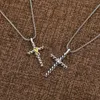 Colares Cross Chain Pingente 18k Colar de Ouro Longo Clássico Moda Menina Prata Mulheres Fine Jewelry Homens