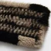 Настоящий меховой шарф Шали Женщины Минк Шея шеи на открытом воздухе теплый черный с коричневым L'170см