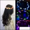 ヘアアクセサリー20pcs/ colorfクリスマスパーティー輝く花輪ハロウィーンクラウンフラワーバンド女性女の子がライトアップハイbabydhshop otbev