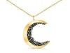 Pendant Necklaces Gothic Colored Zircon Necklace Hip Hop Crescent Accessory Jewelry For Woman Man Kids With Short Sleeves Sweater