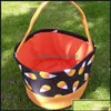 Altre forniture per feste festive Giardino domesticoSecchio di Halloween Pipistrello a pois Borsa da collezione di caramelle in poliestere a strisce Trucco di Halloween o Tr Dhelx