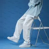 Męskie dżinsy proste dżinsy mężczyźni białe luźne dżinsowe spodnie neutralne dżinsowe streetwear swobodny letni czysty dżinsy mężczyzna piepki Hip Hop Bagy 220827