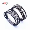 Charm Bracelets Fashion Womens Mens Bracelet 3 Strands Rope Handmade Leather Friendship Wristband Leaf Surfer Pulseras