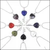 Подвесные ожерелья любят Lucky Heart Key Gemstone за то, чтобы сделать ювелирные серьги ожерелья, заклинание, замок, хрустальный камень, мужские женщины, исцеляющие dhw5b